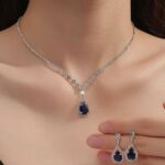 blue and silver colour nacklace and earings set…